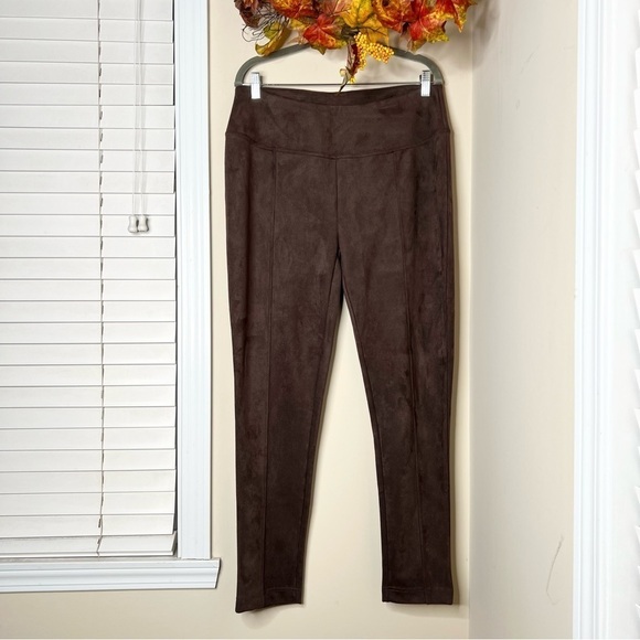 Serra Pants - SERRA Brown Suede Comfy Leggings